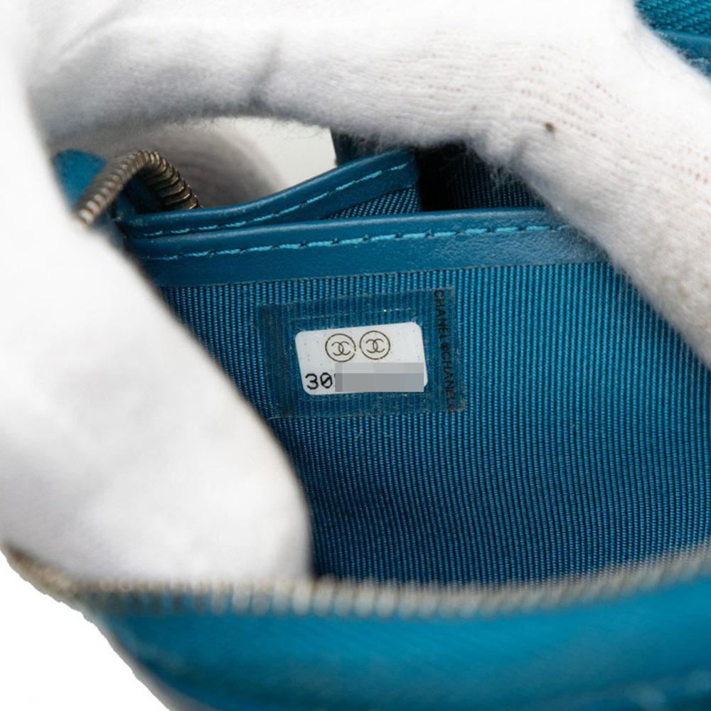 CHANEL Blue Caviar Leather Logo Wallet - Picture 6 of 7